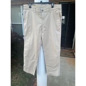 Columbia Chino Pants Men's 38Wx30L Beige Cotton Solid Logo Regular Fit Pockets